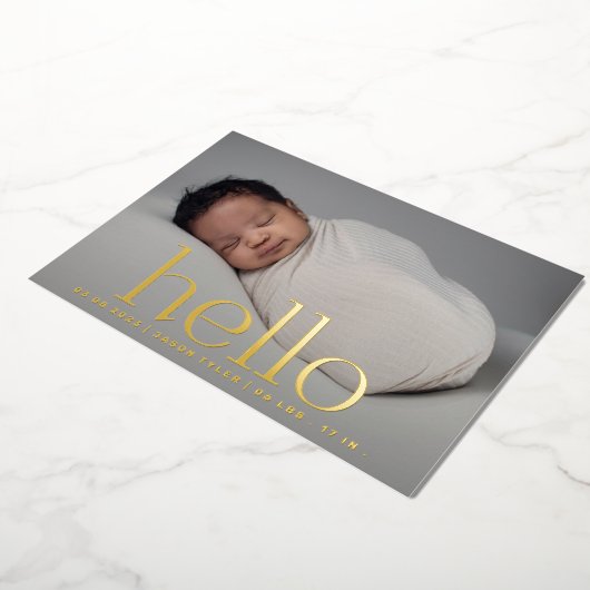 bonjour or moderne classe photo faire-part de nais (Rotation)