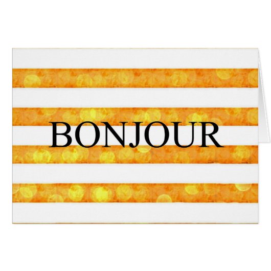 Bonjour Orange Rayure Bokeh (Devant horizontal)