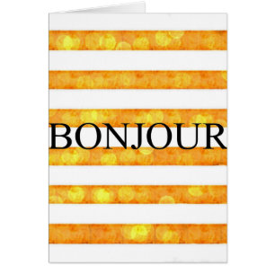 Bonjour Orange Stripe Bokeh