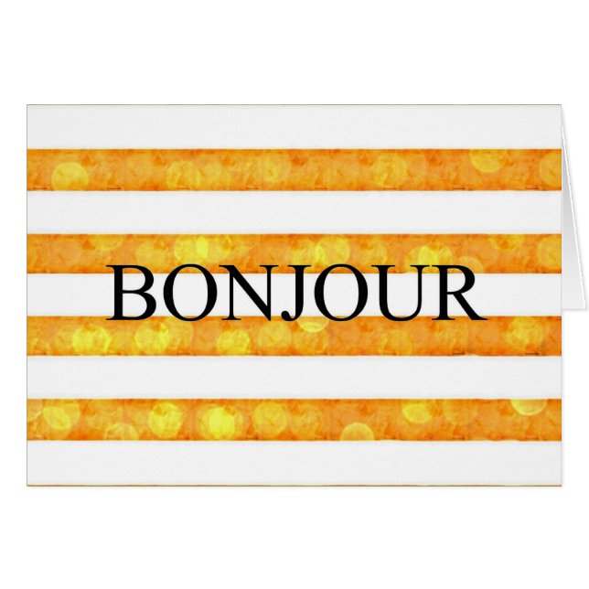 Bonjour Oranje streep Bokeh (Voorkant Horizontaal)