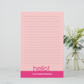 Bonjour ! Papeterie personnalisée liée (Debout devant)