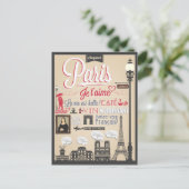  Bonjour Paris Briefkaart (Staand voorkant)