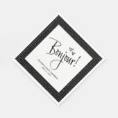 Bonjour! Paris Doodle Schets Gepersonaliseerde ser Servet (Hoek)