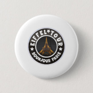 Bonjour Paris I Love Eiffel Tower Souvenir Gifts Ronde Button 5,7 Cm