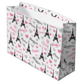Bonjour Paris patrooncadeau Large Cadeautasje (Achterkant Gekanteld)