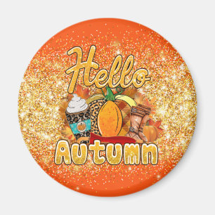 Bonjour Personnaliser d'automne Texte et aimant co