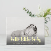 Bonjour petit bébé jaune Photo Faire-part de naiss (Debout devant)