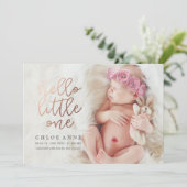 BONJOUR PETIT Faire-part de naissance // or (Debout devant)