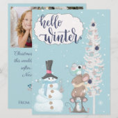 Bonjour photo d'hiver Carte de Noël (Devant / Derrière)