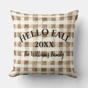 Bonjour Plaid Marron Automne Coussin de Jardin