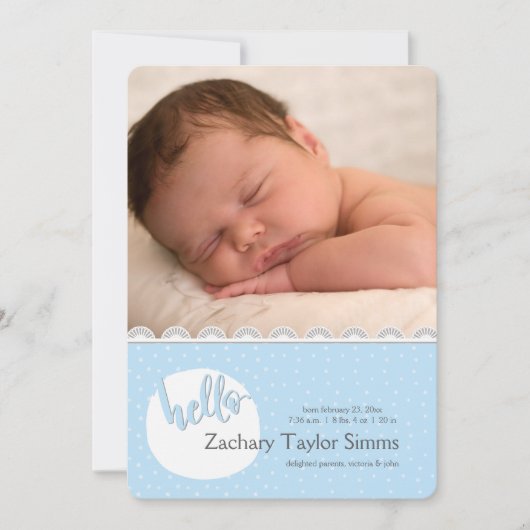 Bonjour Pois Faire-part de naissance photo (Devant)