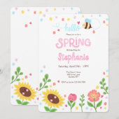 Bonjour Printemps Anniversaire Fête Invitation (Devant / Derrière)