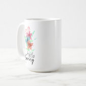 Bonjour Printemps Aquarelle Fleurs Café Mug (Devant gauche)