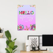 Bonjour Printemps, Fleurs, affiche (Bureau à domicile)
