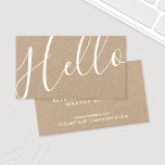 Bonjour  | Professional Modern Script Kraft Papier<br><div class="desc">Bonjour | Professional Modern Script Kraft Carte de visite papier avec mot "bonjour" en blanc style de police de calligraphie moderne à l'avant et détails en moderne sans serif style de police à l'arrière. Parfait pour les maquilleurs,  coiffeurs,  concepteurs,  blogueurs et beaucoup d'autres professions.</div>