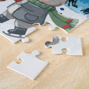 Bonjour Puzzle Hiver avec des pièces surdimensionn