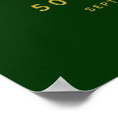 Bonjour Retro vert & or 50e anniversaire Affiche d (Coin)