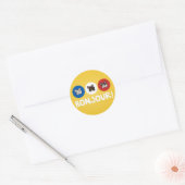 Bonjour. Ronde Sticker (Envelop)