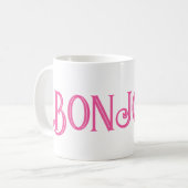 Bonjour rose Mug café blanc (Devant gauche)