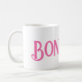 Bonjour rose Mug café blanc (Gauche)