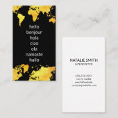 Bonjour salutations | Carte du monde (Devant / Derrière)