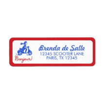 Bonjour Scooter Gepersonaliseerd Retouradreslabel