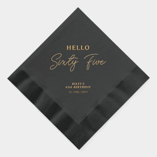 Bonjour Soixante-cinq Moderne Script Fête d'annive (Droite)