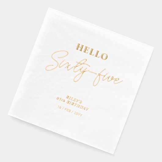 Bonjour Soixante-cinq Script moderne 65e fête d'an (Gauche)