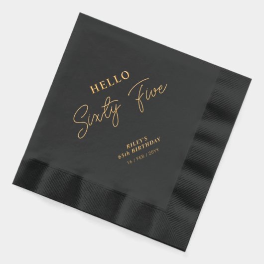 Bonjour Soixante-cinq Script moderne 65e fête d'an (Gauche)