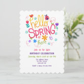 Bonjour Spring est ici Invitation (Debout devant)