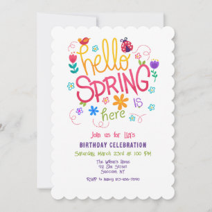 Bonjour Spring est ici Invitation