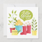 Bonjour Spring Garden Flowers Carte de voeux (Devant)