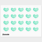 Bonjour Stickers Coeur Turquoise (Feuille)