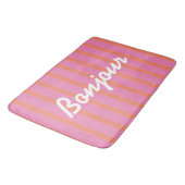 Bonjour Striped Pink Badmat (Gekanteld)