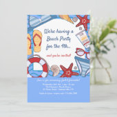 Bonjour Summer Beach Party Invitations (Debout devant)