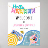 Bonjour Summer Pool Party Anniversaire Affiche de  (Devant)