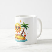 Bonjour Sunshine Cartoon Tropical Mug (Devant droit)