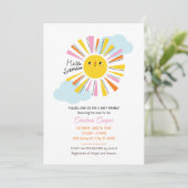 Bonjour Sunshine Girl Baby shower Invitation (Debout devant)