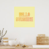 Bonjour Sunshine Typographie Poster jaune (Cuisine)