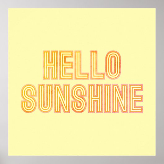 Bonjour Sunshine Typographie Poster jaune (Devant)