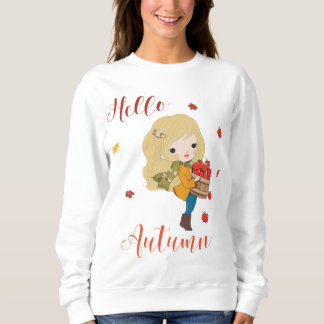 Bonjour sweatshirt d'automne pour filles et femmes