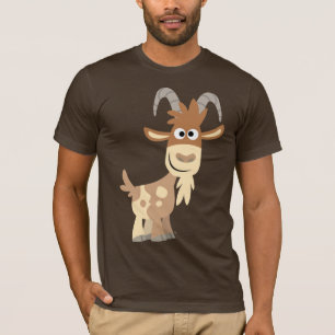 "Bonjour !" T-shirt de chèvre en caricature mignon