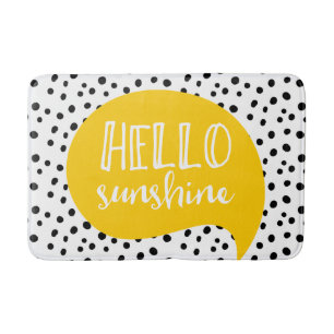 Bonjour tapis de bain jaune tacheté de soleil