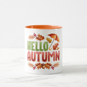 Bonjour Tasse Bicolore Automne Cadeau Cosy d'Aut