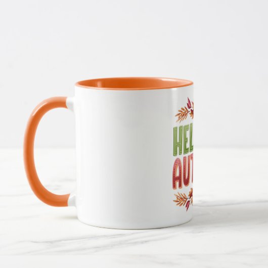 Bonjour Tasse Bicolore Automne | Cadeau Cosy d'Aut (Gauche)