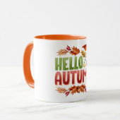 Bonjour Tasse Bicolore Automne | Cadeau Cosy d'Aut (Devant gauche)