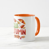 Bonjour Tasse Bicolore Automne | Cadeau Cosy d'Aut (Devant droit)