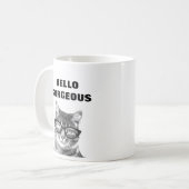Bonjour tasse noire et blanche magnifique du chat (Devant gauche)