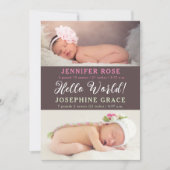 Bonjour tout le monde ! Faire-part de naissance Tw (Devant)