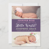 Bonjour tout le monde ! Faire-part de naissance Tw (Devant)